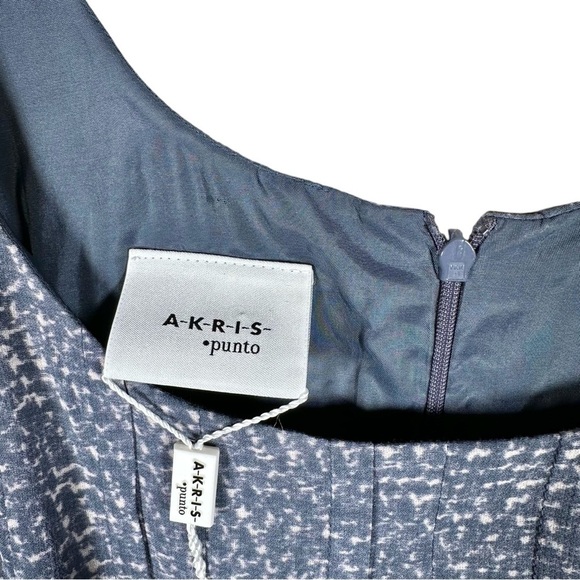 AKRIS PUNTO Pleated Dropped Waist Sleeveless Sheath Dress - Picture 14 of 15